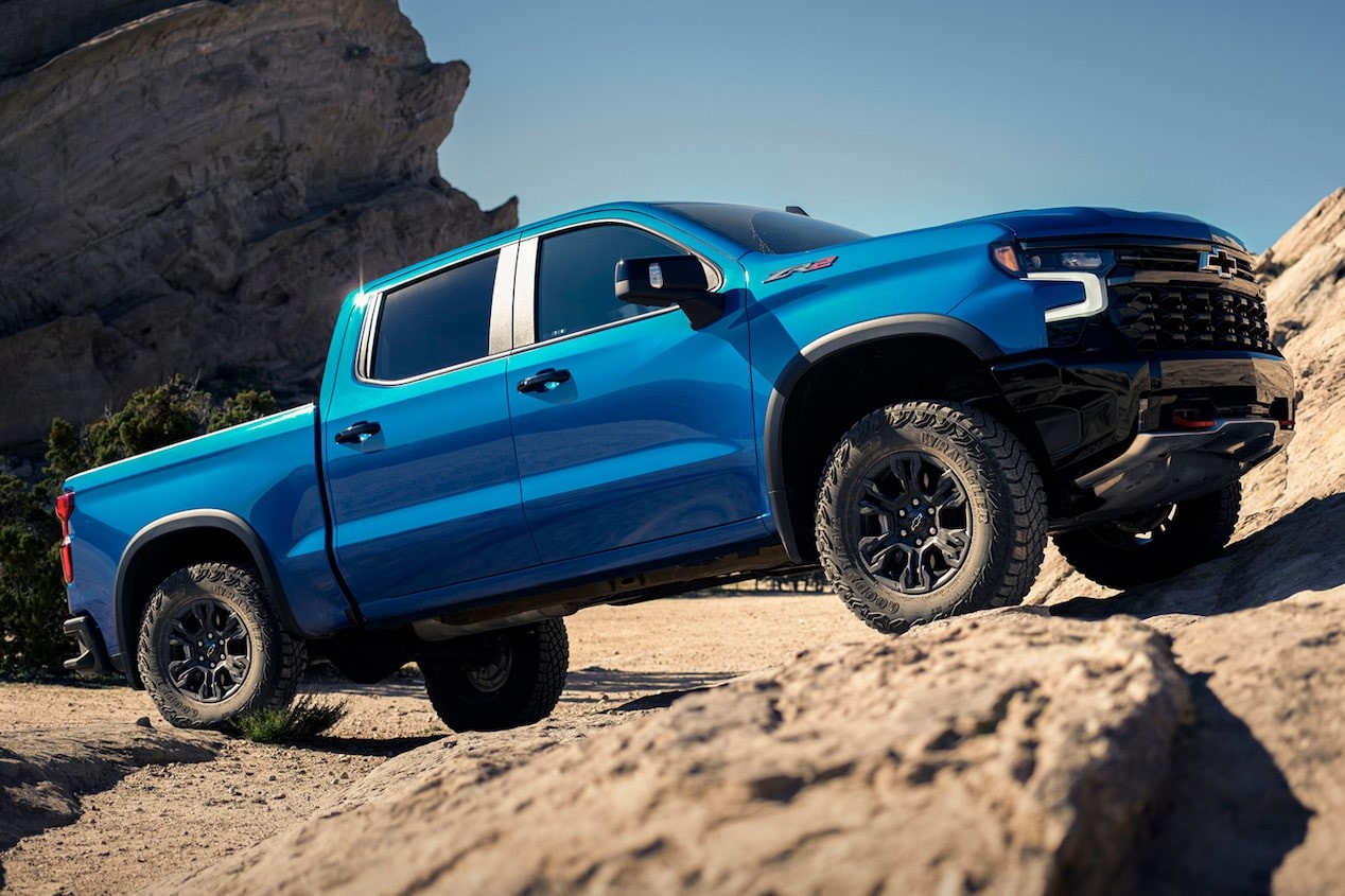 2024 Chevy Silverado 1500 on a rocky mountain pass