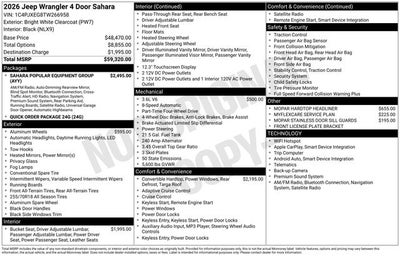 2026 Jeep Wrangler WRANGLER 4-DOOR SAHARA