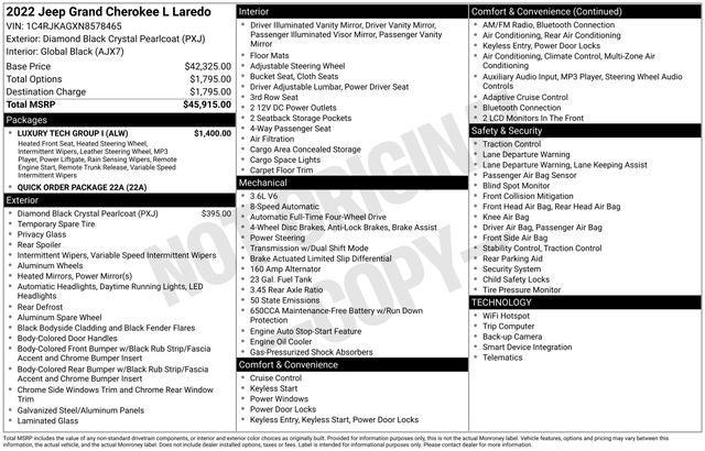 2022 Jeep Grand Cherokee L Laredo 4x4