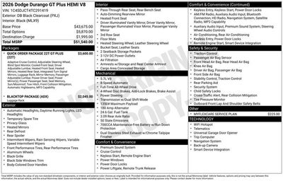 2026 Dodge Durango DURANGO GT PLUS AWD HEMI V8