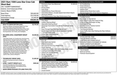 2021 RAM 1500 Lone Star Crew Cab 4x4 5'7' Box