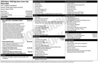 2026 RAM Ram 1500 RAM 1500 BIG HORN CREW CAB 4X4 5'7' BOX