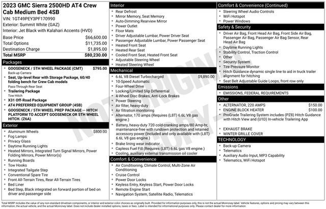 2023 GMC Sierra 2500HD 4WD Crew Cab Standard Bed AT4