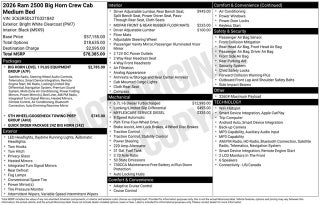 2026 RAM Ram 2500 RAM 2500 BIG HORN CREW CAB 4X4 6'4' BOX