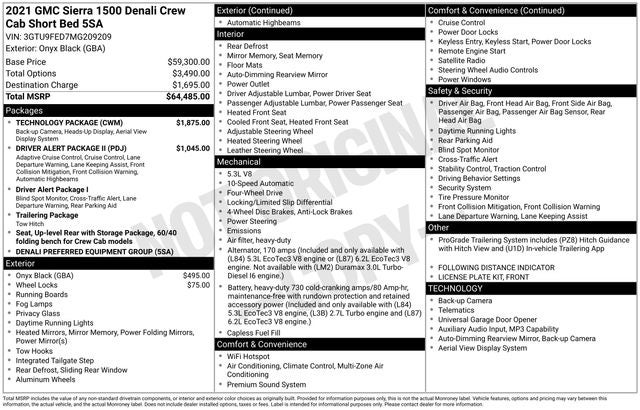 2021 GMC Sierra 1500 4WD Crew Cab Short Box Denali