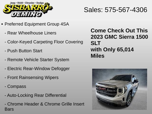 2023 GMC Sierra 1500 4WD Crew Cab Short Box SLT