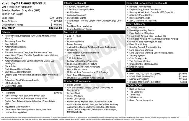 2023 Toyota Camry SE Hybrid