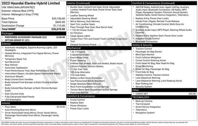 2023 Hyundai Elantra Hybrid Limited